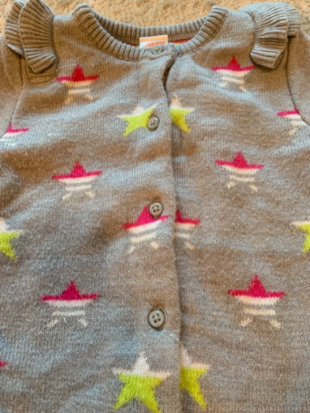 Gymboree size 18-24m grey sweater with stars , Kids 24 Month (18-24M)