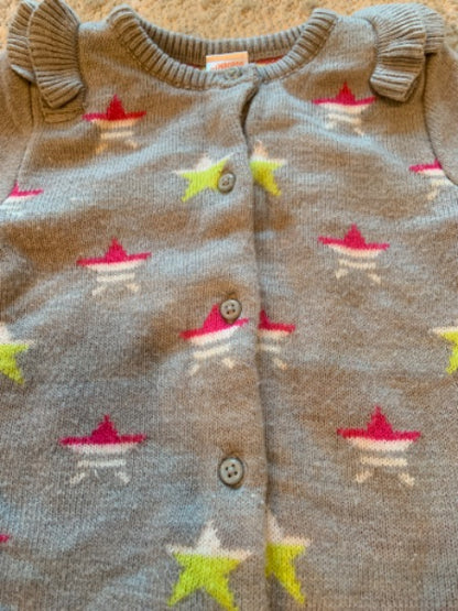 Gymboree size 18-24m grey sweater with stars , Kids 24 Month (18-24M)