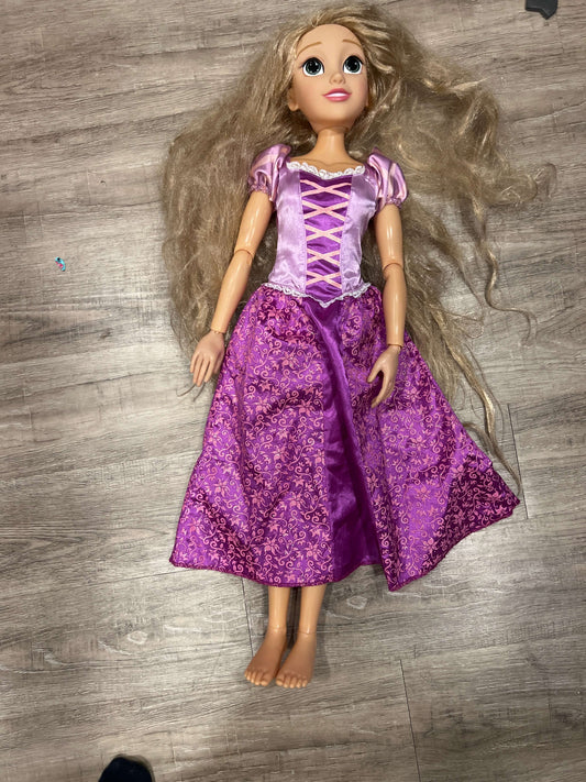 Oversized 3 foot tall articulating Disney Tangaled doll in purple dress