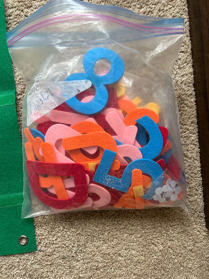 *Teaching alphabet and number felt board.  Velcro teachers tool