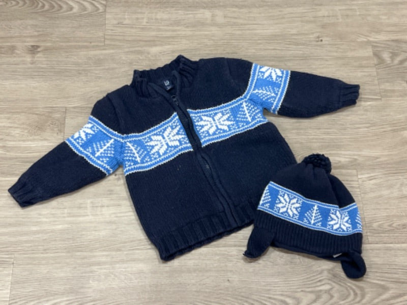 VGUC, babyGAP Sweater & toque set, Kids 3T