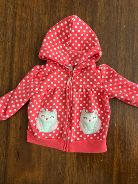 *Carters hooded  red sweater with polka dots 12 months, Kids 12 Month (9-12M)