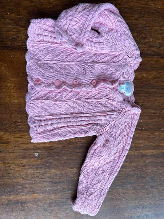 Children’s place cable pink sweater, Kids 12 Month (9-12M)