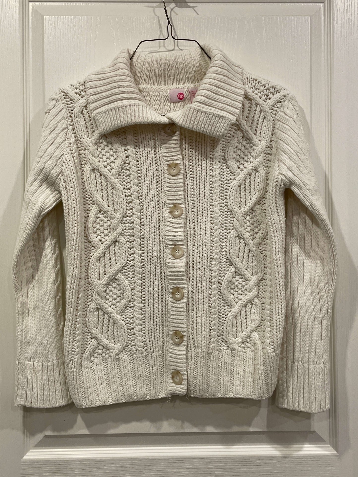 Bb Maternity Sweater Cardigan, cream, off white,  size Small, Maternity S (4-6)