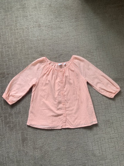 Gap size S peach 3/4 sleeve dressy shirt, Kids 7 & 8 (small)