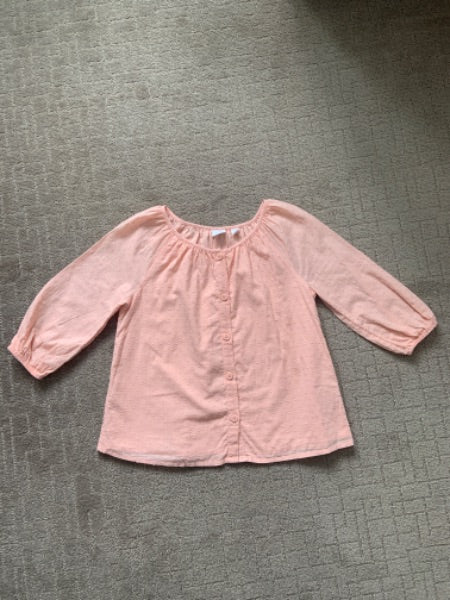 Gap size S peach 3/4 sleeve dressy shirt, Kids 7 & 8 (small)