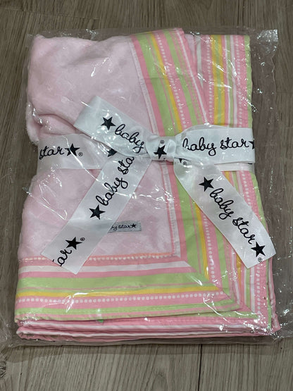 Baby Girl Gift Set: Blanket, mini comfort blankie & baby shirt (size 6-12mos)