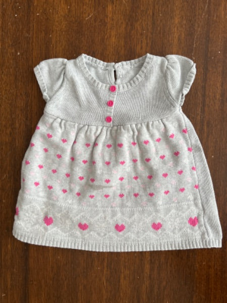 Sweater dress 24 months  grey with hearts , Kids 24 Month (18-24M)