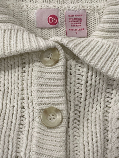 Bb Maternity Sweater Cardigan, cream, off white,  size Small, Maternity S (4-6)