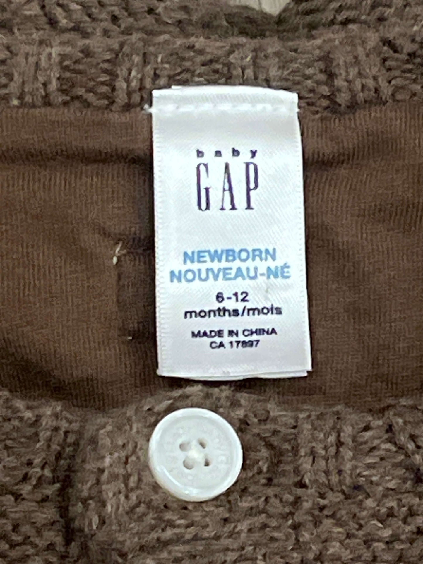 babyGAP, Brown Knit Romper, size 6-12 mos, For Boys or Girls, Gender Neutral, VGUC, Kids 9 Month (6-9M)
