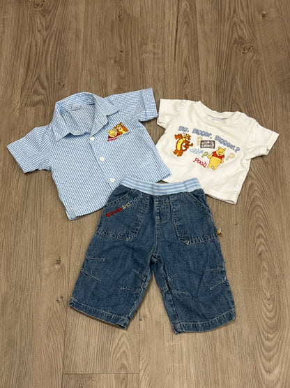 Boys, Disney’s Winnie the Pooh, 3-piece Outfit, size 3-6 mos, Very Good Used Condition (VGUC), Kids 6 Month (3-6M)