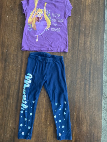 Disney store 4T Tangeled shirt and Disney Minnie Mouse pants , Kids 4/4T