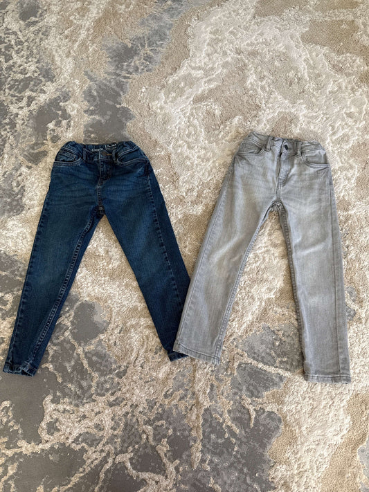 George size 6  stretch slim fit blue / light grey jeans (2 pc), Kids 6/6X (extra small)