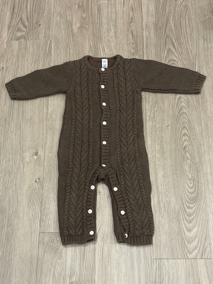 babyGAP, Brown Knit Romper, size 6-12 mos, For Boys or Girls, Gender Neutral, VGUC, Kids 9 Month (6-9M)