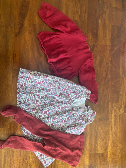Nataly’s Dress, sweater and tights outfit 6 months , Kids 3 Month (0-3M)