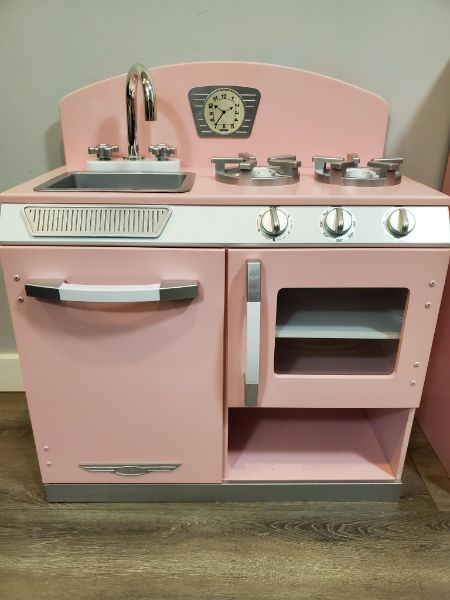 KidKraft 2-Piece Pink Wooden Play Kitchen, MSRP: $242