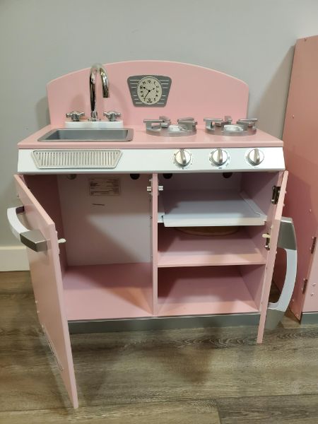 KidKraft 2-Piece Pink Wooden Play Kitchen, MSRP: $242