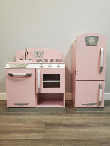 KidKraft 2-Piece Pink Wooden Play Kitchen, MSRP: $242