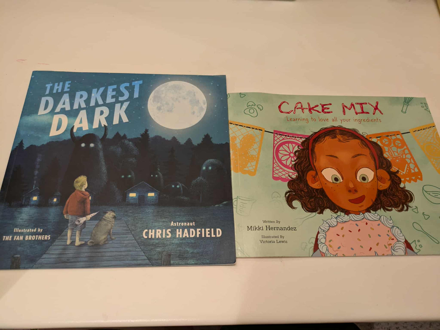 2 books: The Darkest Dark & Cake Mix