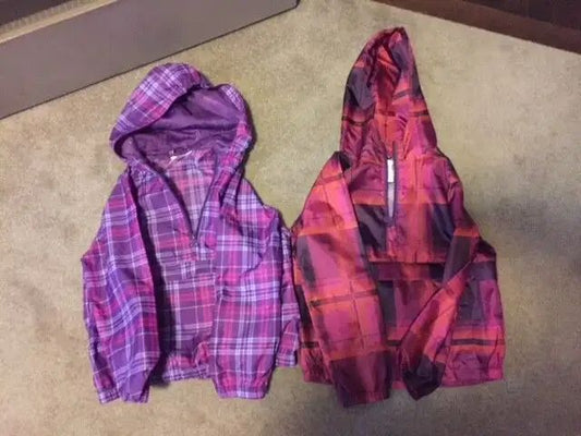 Two Colorful WIndbreaker Jackets. Size 8